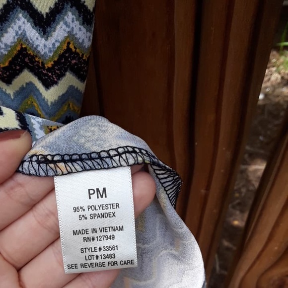 Boho Chic 3/4 Sleeves Shift Dress Size Petite M - Picture 4 of 6